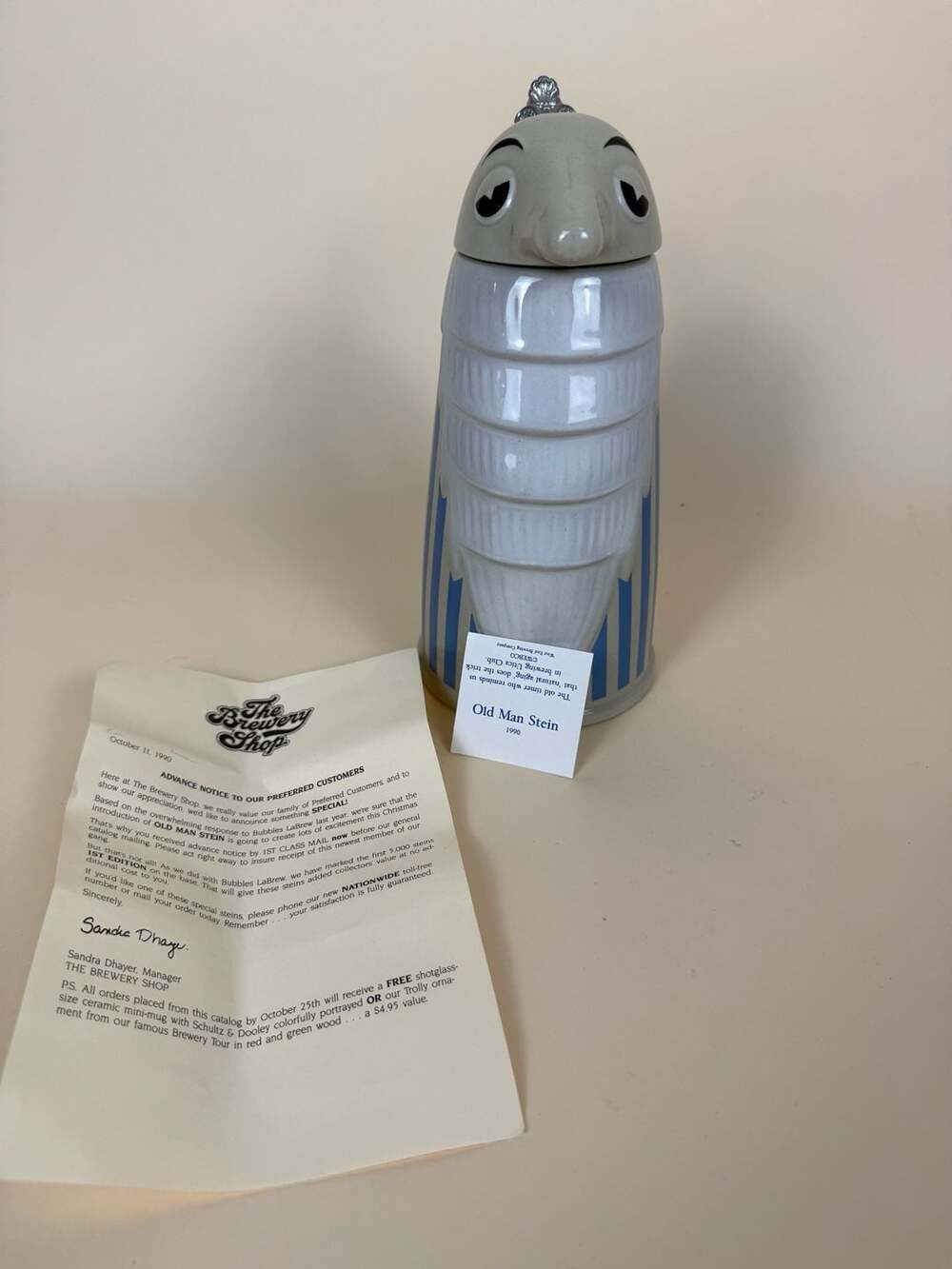 1990 First Edition Utica Club Old Man Beer Stein